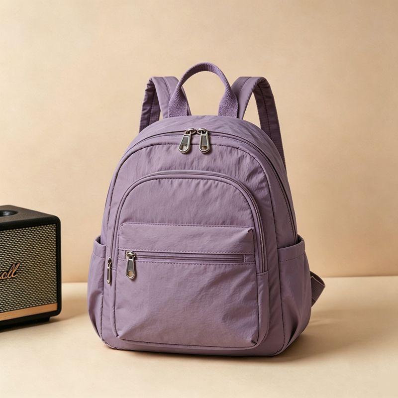 Schoolbag1011 New Casual Backpack Women's Fashion Versatile Light Travel Small Backpack Large Capacity Multi-Pocket Commuter