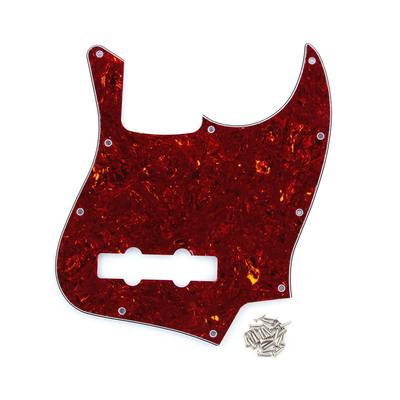 FLEOR Jazz Bass Pickguard Red 10-Hole JB-4P