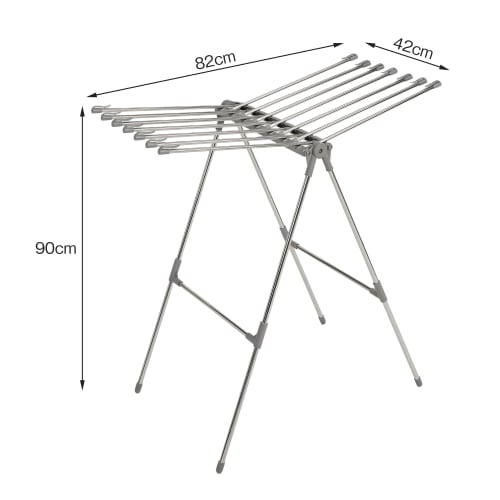 VECELO Foldable Clothes Drying Rack, Compact, 80cm Wide [Suitable for Small Items and Children's Clothes, Includes Clips], Space-Saving Laundry Dryer,