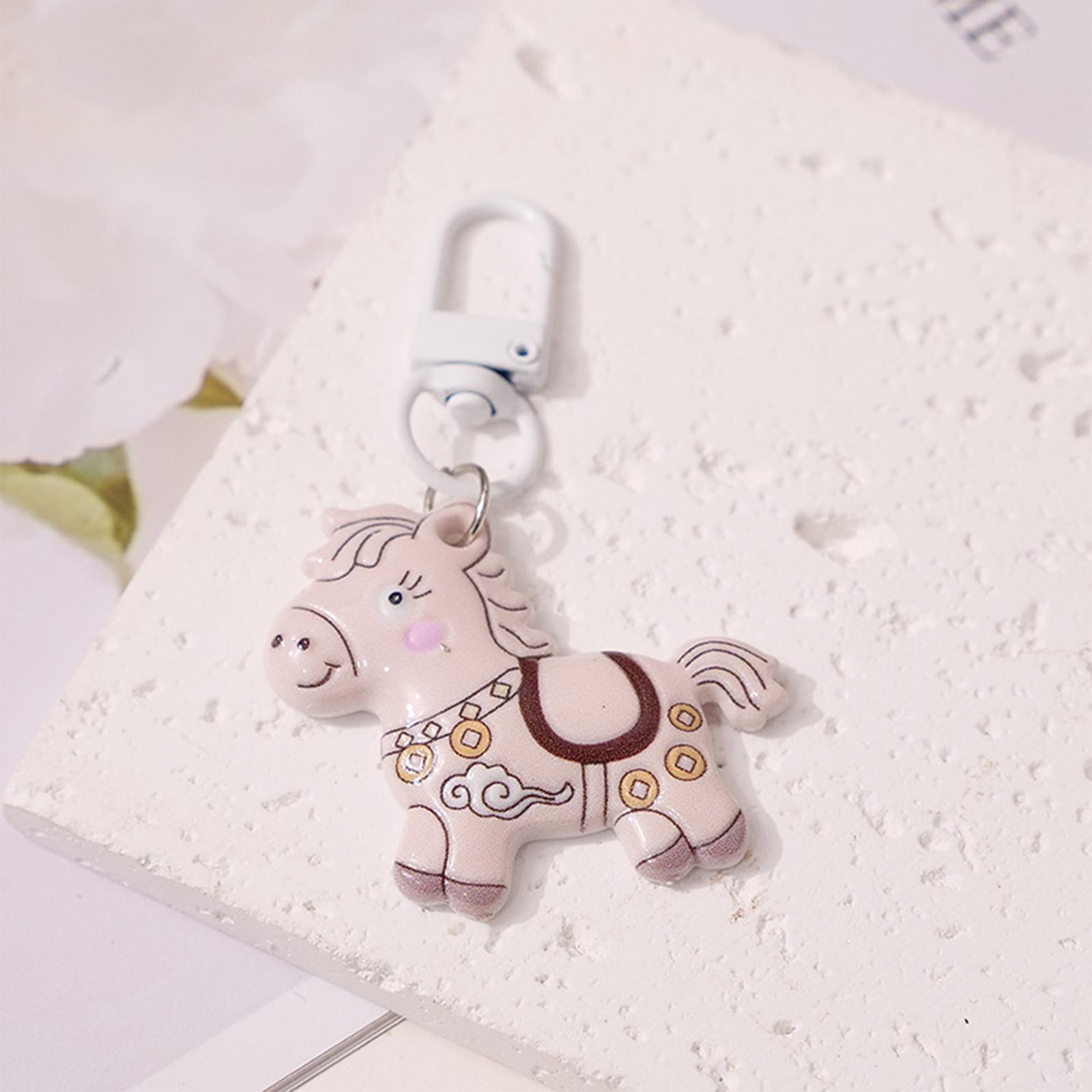 

New Year Cartoon Horse Resin Keychain