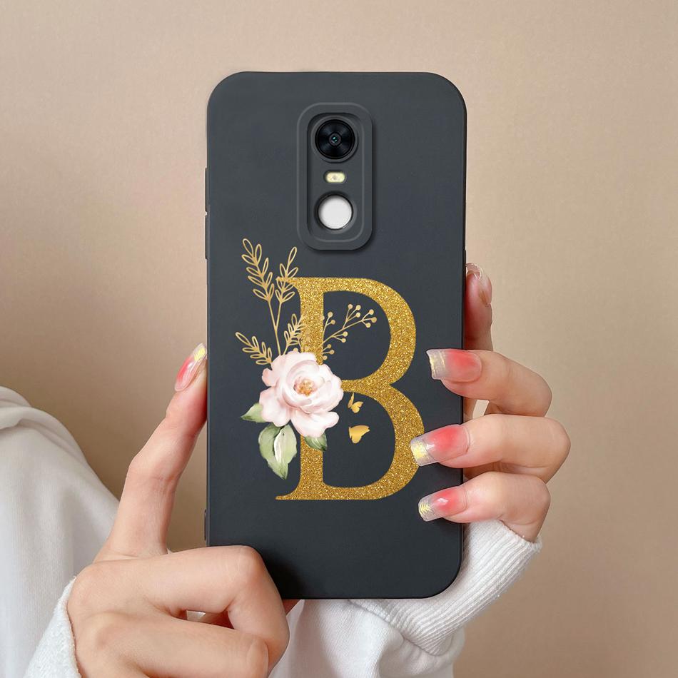 For Redmi 5 Plus Note5 Cases Shiny A-Z Letter Liquid Silicone Anti Drop Phone Protective Back Covers For Redmi5Plus Note5 Funda