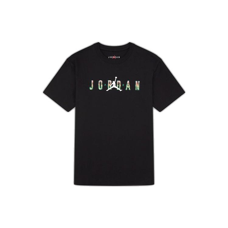 Air Jordan DNA Printing Alphabet Large Logo Short Sleeve Black Men s DQ5884-010 XXXL