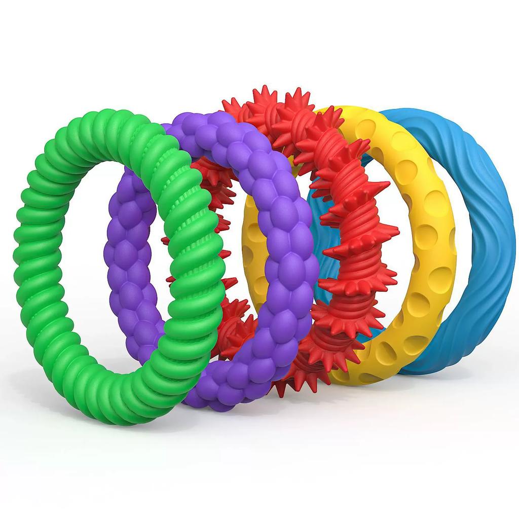 Sensory Wristband Kit Fidget Toys Adults Sensory Silicone Stone Textured for Autism Kids Calming Down Fidget Stress Relief Toys