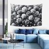 Florale Blume Wandteppich Aschgrauer Hintergrund Wandkunst Rosen Wandteppiche Pflanze Botanisch Natur Wandbehang Schwarz-Weiß Stil