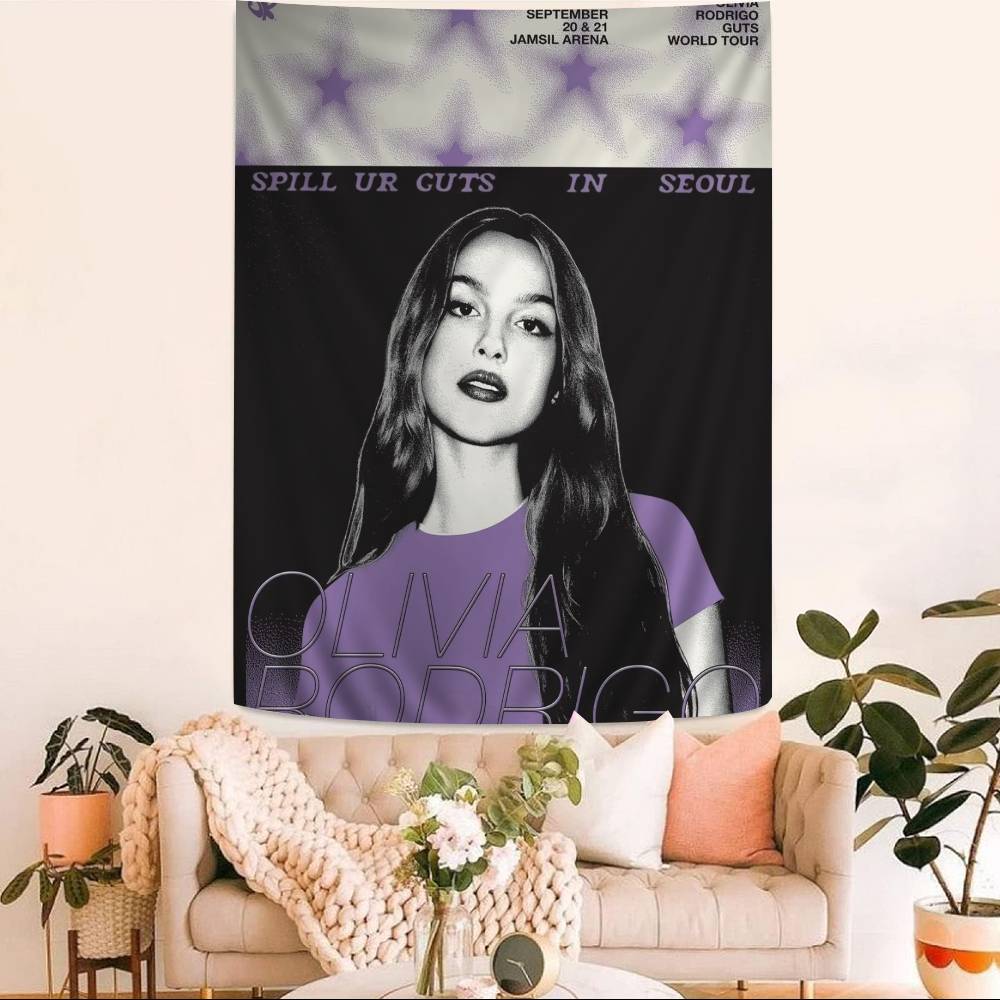 Singer OOlivia RRodrigo DIY Wall Tapestry Hanging Tarot Hippie Wall Rugs Dorm INS Home Decor