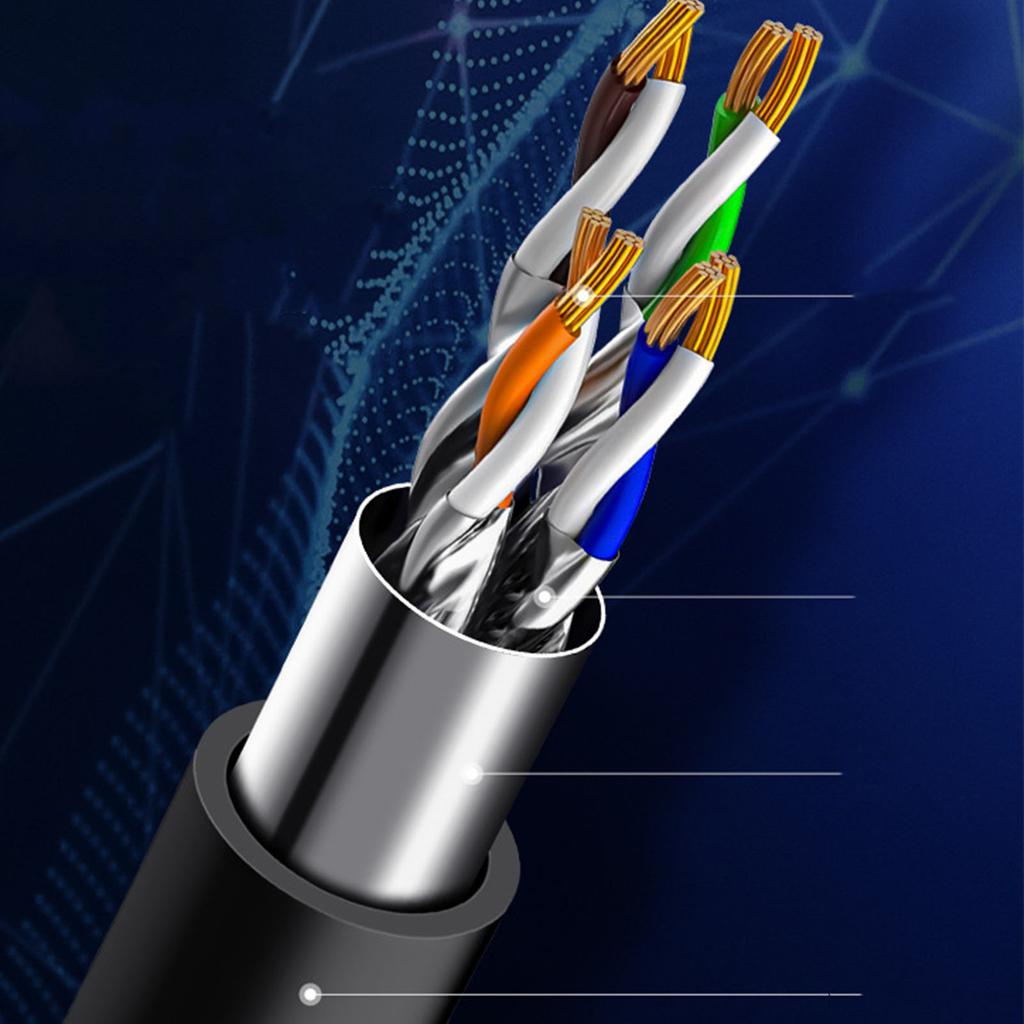 Cat 8 Netzwerkkabel 40Gbps Hohe Geschwindigkeit 2000MHz Doppelt Geschirmt 26AWG Cat 8 Ethernet-Kabel für Laptop Router