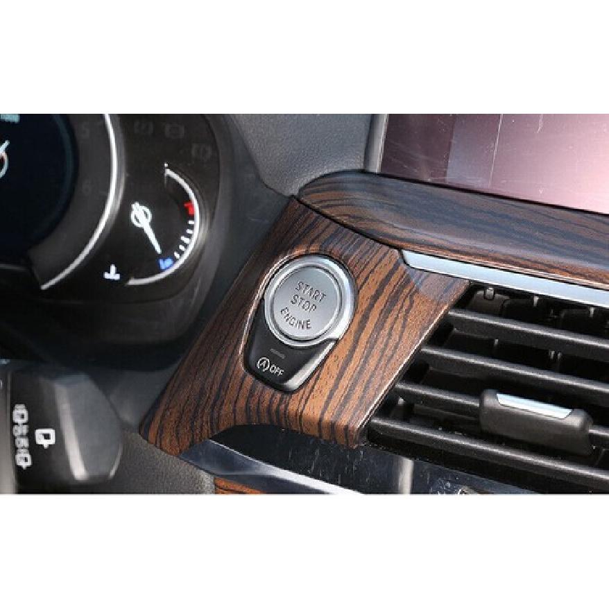 One-Button Start Switch Cover Trim For BMW X3 G01 X4 G02 18-2021 Pine Wood Grain
