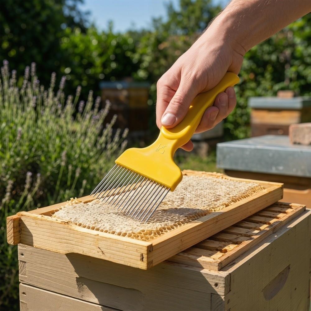 Yellow Honey Cutter Stainless Steel Beekeeping Fork Easy To Clean Uncapping Fork  Honey Uncapping