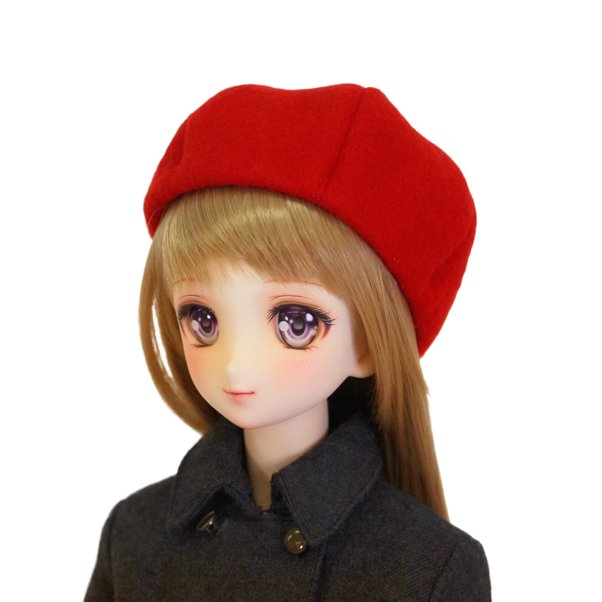 

DD MDD совместимый с беретом из материала бобра красный 9-10 дюймов 60см кукла 40см кукла одежда для куклы BJD [Petite Marie] 1/3 (совместимый DDH-01 10)
