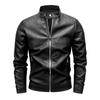Men's Leather Jacket Spring and Autumn New Coat Korean Style Slim Fit Men's Motorcycle Suit Large Size Stand Collar Pu Leather Jacket