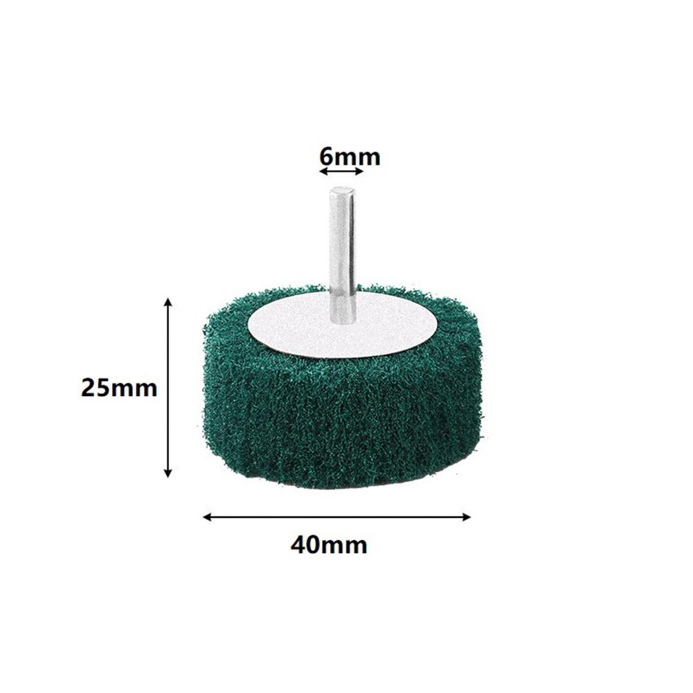 1/2pcs 6mm Shank Flap Fiber Cylindrical Grinding Head Sanding Wheel Scouring Pad Abrasive Brush For Stainless Steel Polishing
