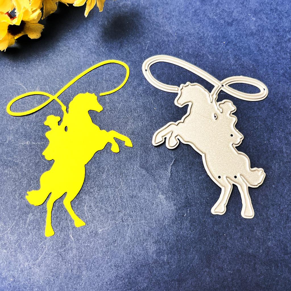 Ride Horse Metal Cutting Dies DIY Craft Carbon Steel Embossing Template Stencil Scrapbooking for Card Die Cuts Mold