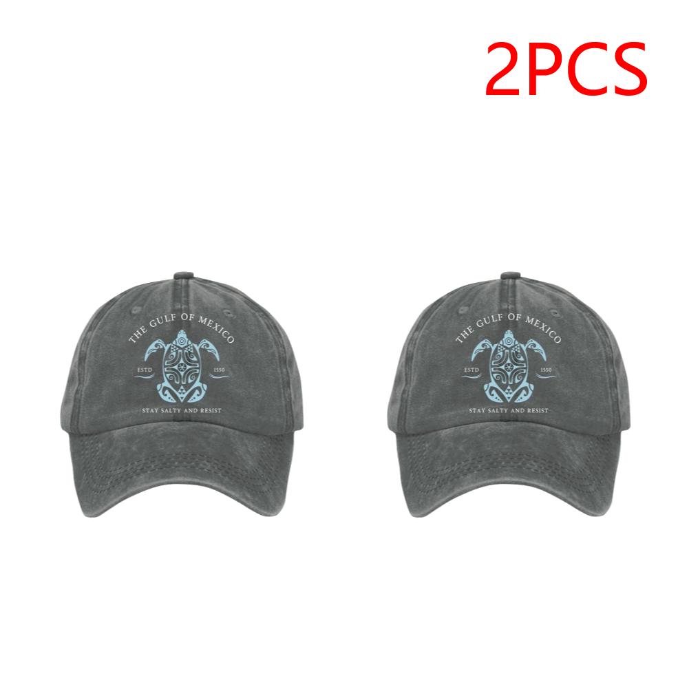 2PCS Washed Cotton Baseball Cap Retro Cotton Hat Adjustable Trucker Hat Plain Cap Outdoor Sports Sun Hat for Men Women Unisex