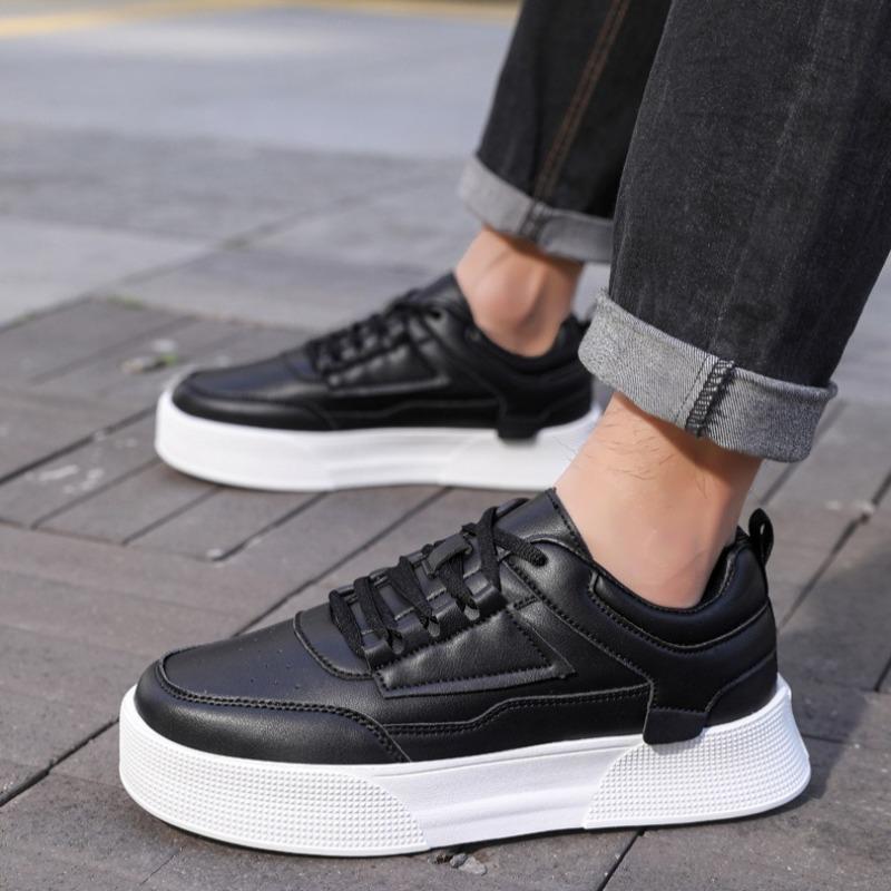 Men's Sneakers Fashion Leather Casual Shoes Youth Student Skateboard Shoe Platform Vulcanzed Shoes for Men Luxury Tennis Shoes