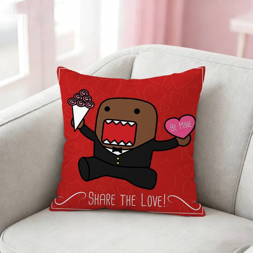 Cool Cute Domo-Kun Kawaii Pillow Case Pattern Printed Pillowcase For Living Room Sofa Cushion Cover