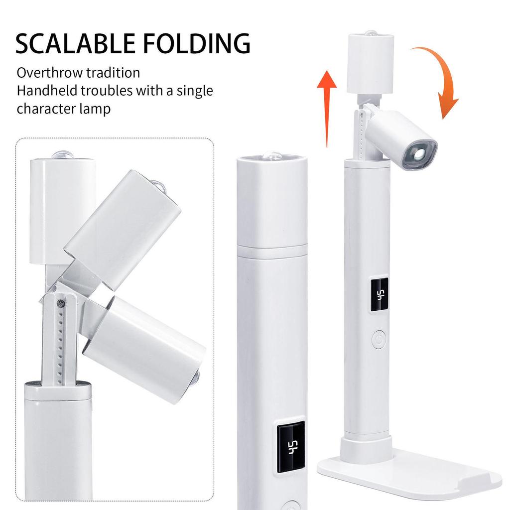 Portable Rechargeable Nail Art Curing Lamp with Quick-Drying and Retractable Stand