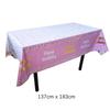 Happy Birthday Disposable Tablecloth Dot Star Printed Rectangle Desk Cloth Wipe Table Cover for Birthday Party Baby Shower Decor