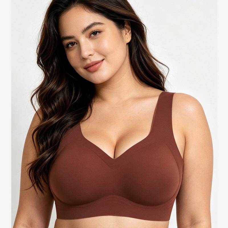 Plus Size Bra Summer Seamless Vest Flattering for Large Busts Push-up Style Thin and Sporty Plus Size Women's Bra