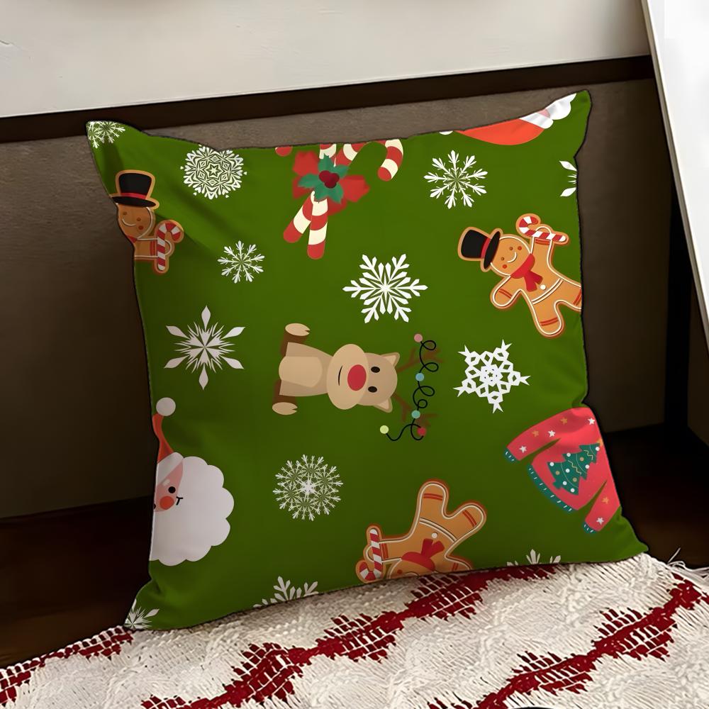 christmasS Cushion Cover Reversible Soft Durable Pillow Cover Home  Car MultiScene Use for Daily Comfort
