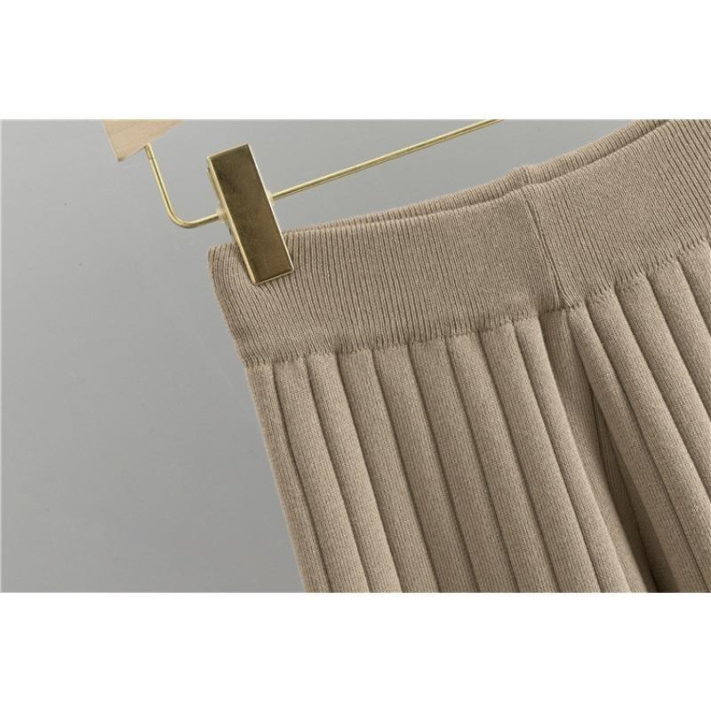 Weite Beinhose Übergröße Pullover Damen Herbst Weste Strickjacke Hosenanzug