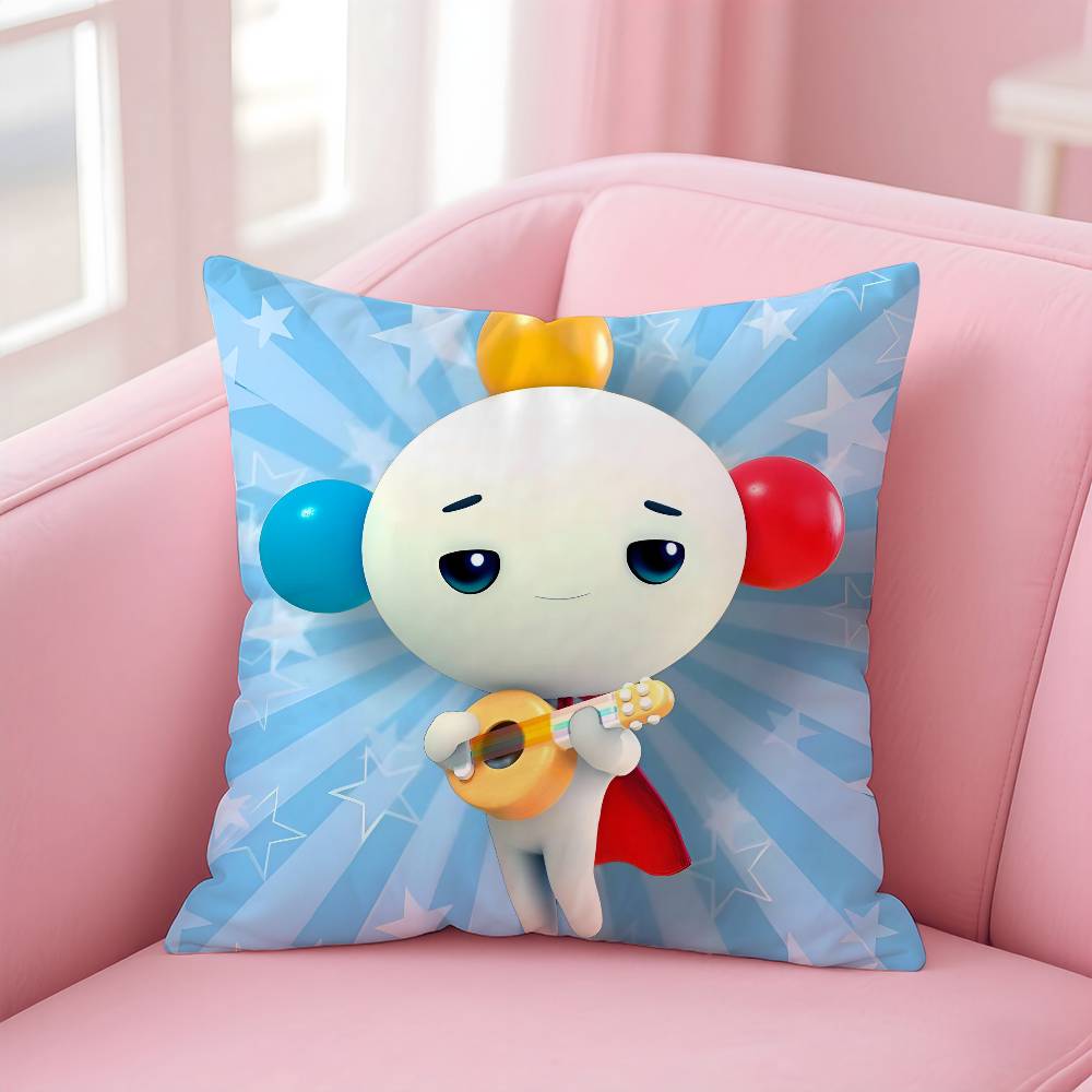 Kwaii True R-Rainbow Kingdom Pillow Case Anti-dustmite Pillowcase Invisible Zipper Silky Short Plush Sofa Cushion Cover