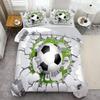 Football Hitting Wall Pattern 3D Visual Effect Print Quilt Cover Cool Sports Style Bedding Set Polyester Comfortable Duvet Cover