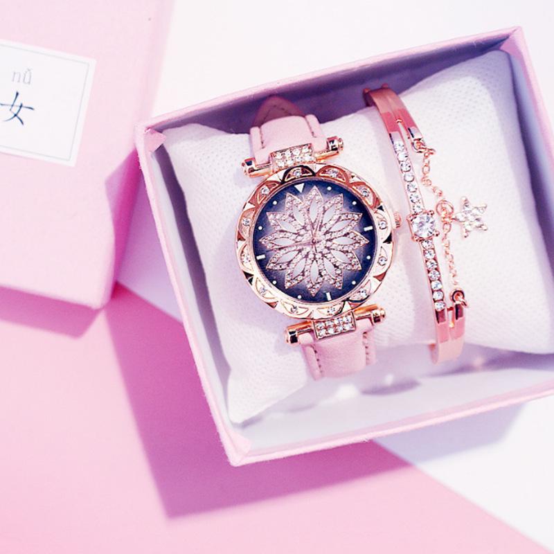 Elegant Roman Numeral Rhinestone Ladies Square Watch & Gift Set