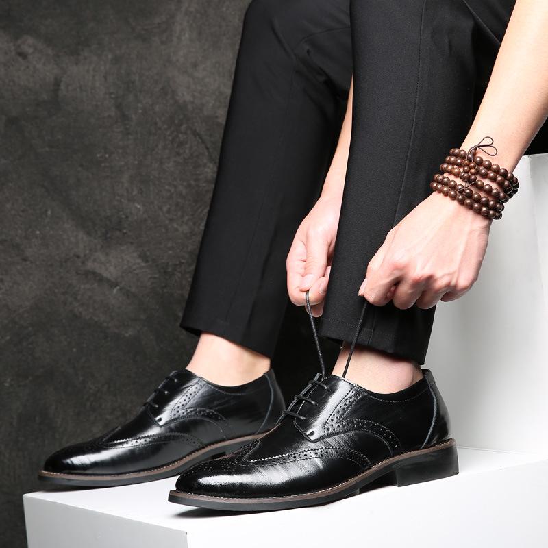 Casual Leather Shoes Men Pointed Toe Leather Shoes Business Shoes Leather Shoes