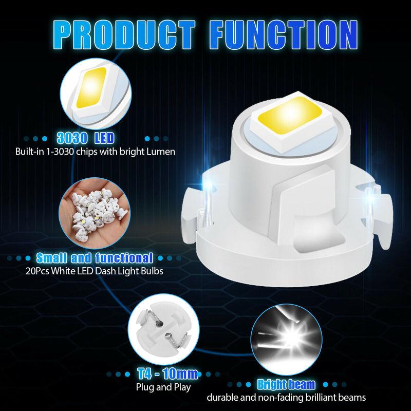 20 X T4 T4.2 Neo Wedge 1-smd Led Cluster Instrument Dash Climate Bulb Light Dashboard Lamp Bulb