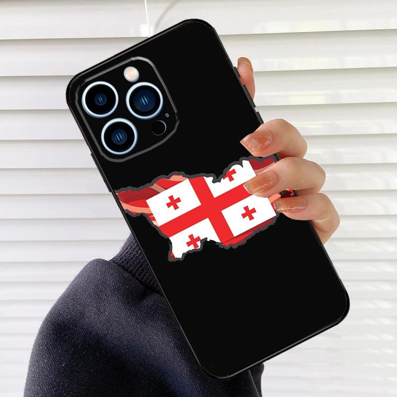 Georgien Flagge Handyhülle Für iPhone 17 16 15 13 11 12 14 Pro Max mini 15 16 Plus 16e 17 Air Cover Fundas