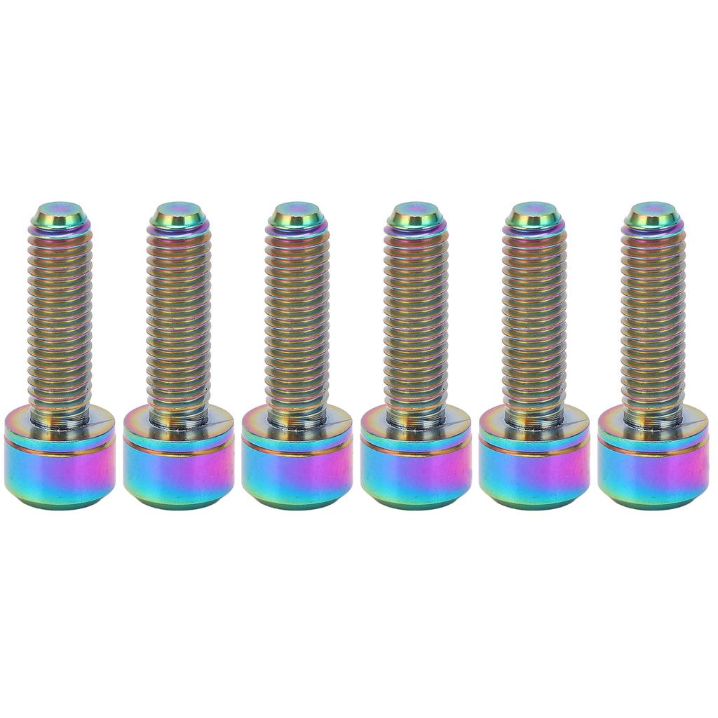 6pcs RISK Titanium Alloy Mountain Bicycle Handlebar Stem Fixing Screws with Gaskets M5x18mm