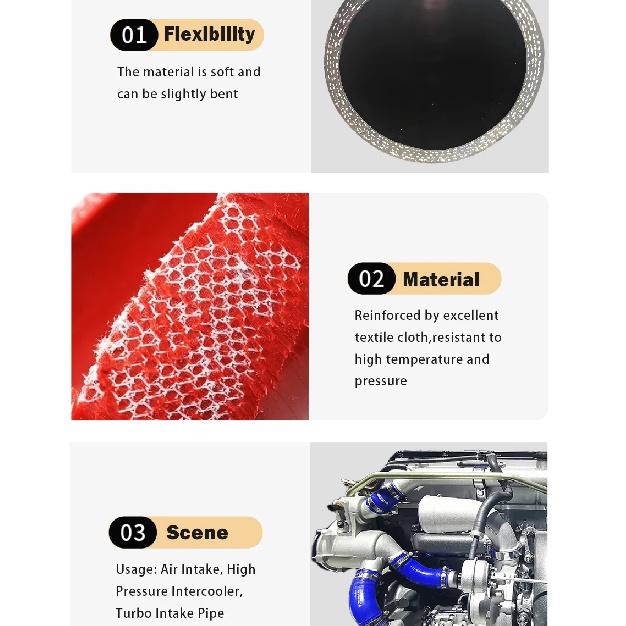 ID16-135mm Length100-1000mm Black Straight car silicone hose Intercooler Coolant Tube turbocharger connector tube Universal pipe