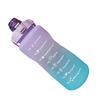 Straw Bottle Leakage Proof Frosted Gradient Color   Open Sports Water Cup with Handle Clear Scale 2000ml
