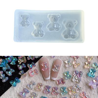 Vielseitige Silikon-Nagelform für entzückende Bären-Designs Robustes und flexibles Zubehör für alle Nagelformen und -längen