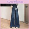 Black Wide Leg Jeans For Women With Stretch Denim High Waist Comfortable Fall Casual Wear