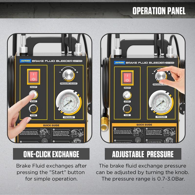 AUTOOL AST605 Brake Oil Changer Exchanger Oil Pump Brake Oil Exchanger Car Brake Purge Oil Pump Automobile Brake Oil Exchanger 220V