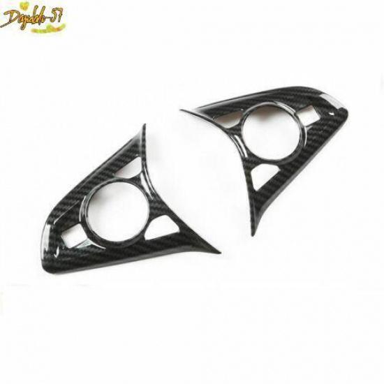 For 2017- Buick Regal Carbon Fiber Steering Wheel Button Frame Trim 2PCS