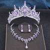 Red Tiaras and Crowns Bridal Jewelry Sets Tiara and Necklace Earrings Set for Party Bridal Wedding Dress Jewelry Sets