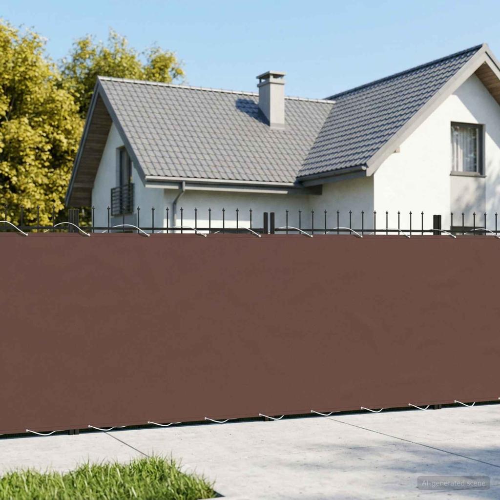 Balcony Privacy Screen 180 x 200 cm Fabric with PU Coating Brown