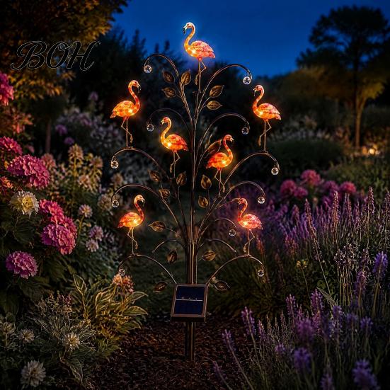 Metal Home And Garden Art Solar Bird Light, Decorative Outdoor Yard Stake Decor for Balcony Weather Resistant Statue Light Lawn Patio Pathway Backyard