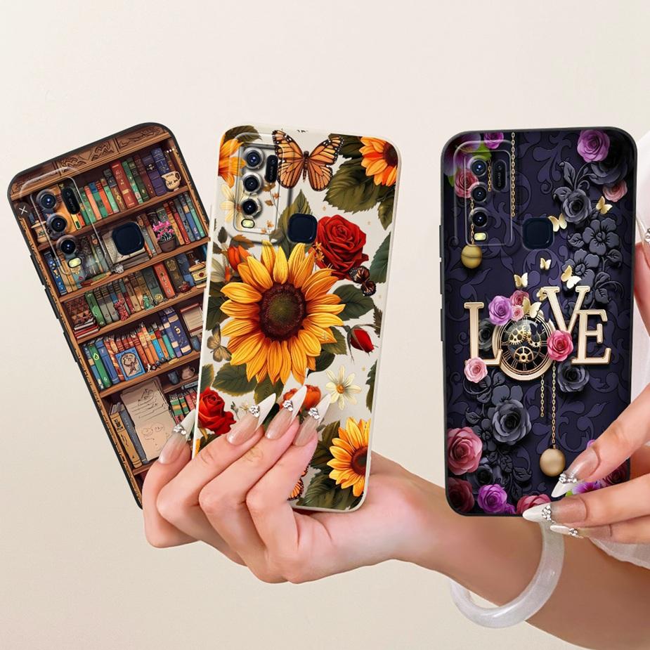 For Vivo Y30 Y50 Case 1935 1938 Cute Cat Duck Cartoon Cover Soft TPU Phone Cases For Vivo Y50 Y 30 VivoY30 VvioY50 Fundas Bumper