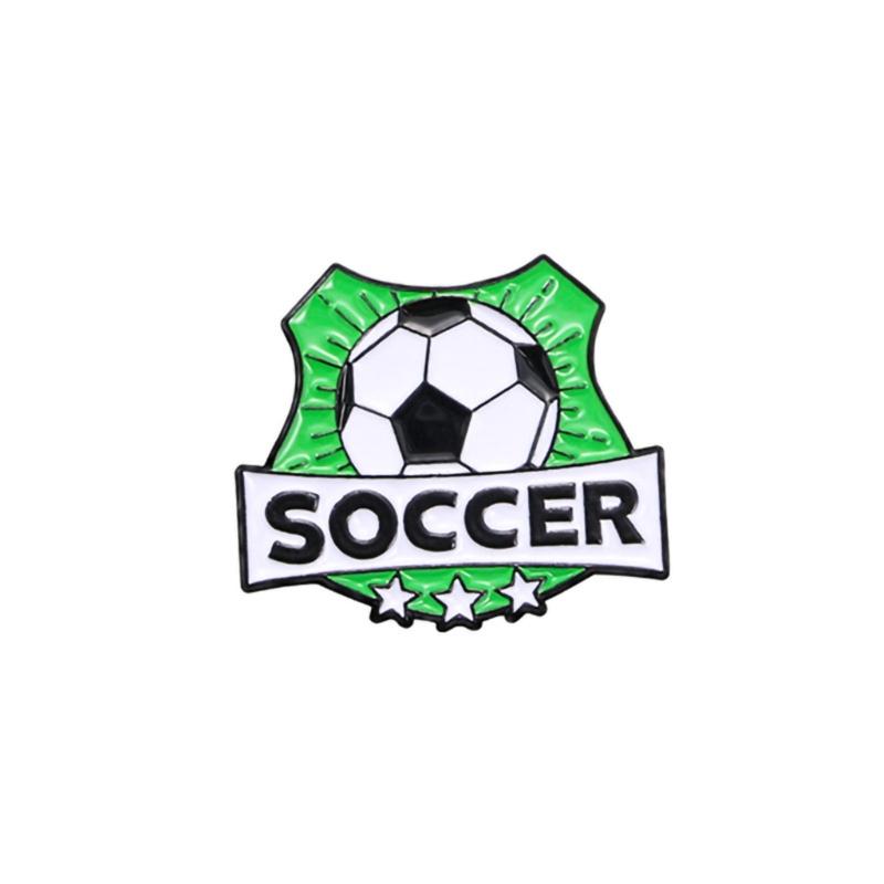 8PCS Elegant Soccer Themed Brooches Zinc Alloy Safety Corsage Pin Souvenir Perfect For Gifting And Event