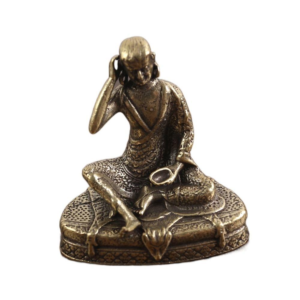 Antique Copper Buddha Statue Home Living Room Office Decoration Figurines Retro Brass Chinese Tibetan Green Tara Buddha Statue