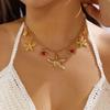 Boho Baroque Imitation Pearl Necklace For Women Starfish Conch Coin Pendant Charm Choker Beach Party Vacation Jewelry Gift