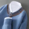 Twelve Needle Double-strand High-strength Color-blocking Cross V-neck Cardigan Men's Autumn and Winter New Fashionable and Versatile Base Shirt