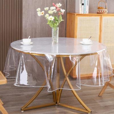 Clear Round Tablecloth Plastic Table Protector Waterproof Oil-Proof Table Cover PVC Table Cloth for Round Table Home Parties