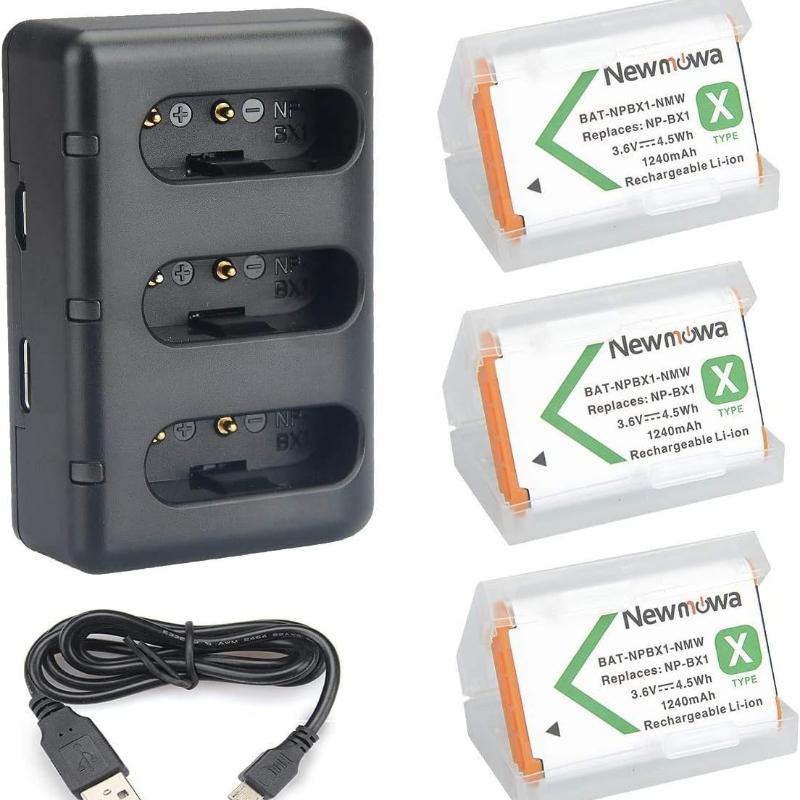 

NP-BX1 Replacement Battery (3-Pack) and 3-Channel USB Charger Set for Sony NP-BX1 and Sony DSC-RX100,DSC-RX100 II,DSC-RX100M II,DSC-RX100 III, чорний