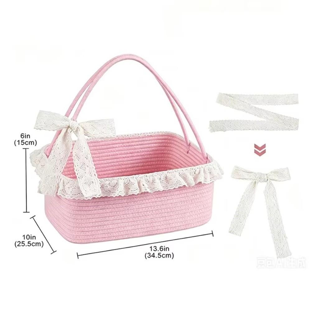 Handheld Storage Basket Woven Picnic Fruit Organizer Household Baby Gift Basket For Home Decor