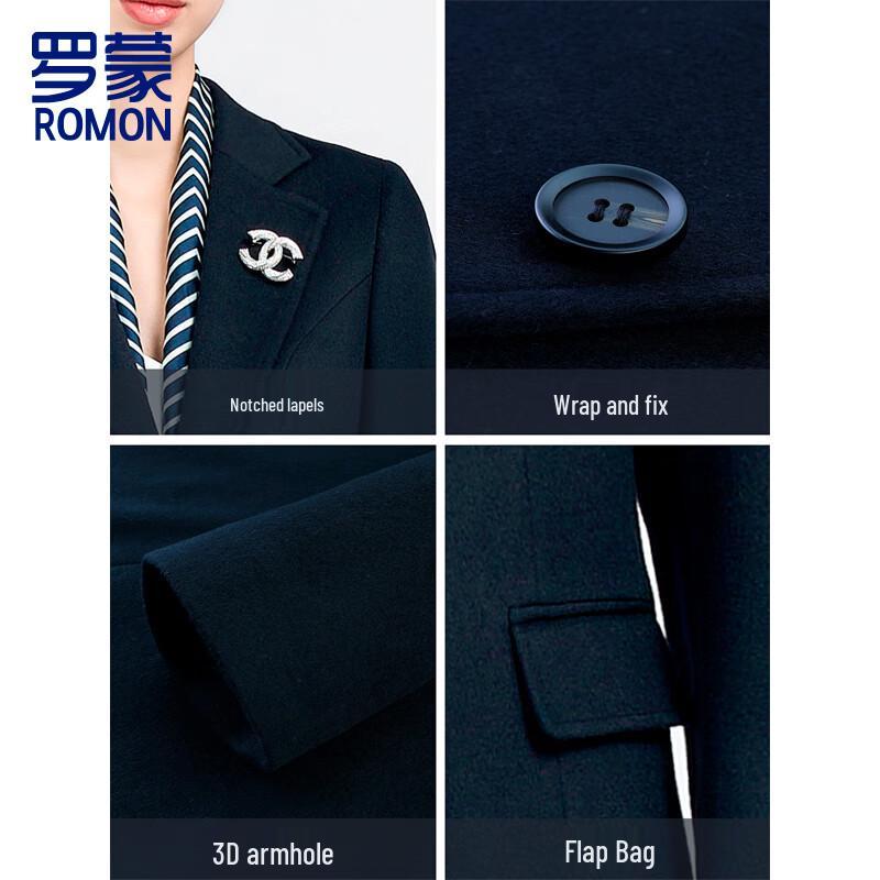 ROMON Women's Plush Wool Blend Business Coat