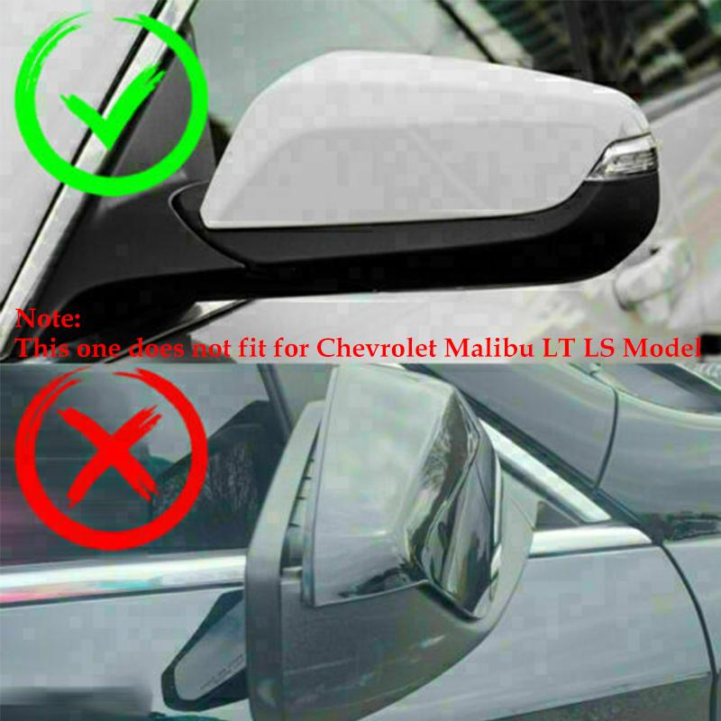 For Chevrolet Malibu 2016 2017 2018 2019 2020 2025 2025 Car Left Right Side Rearview Wing Mirror Cap Cover Cap Black Replace Kit